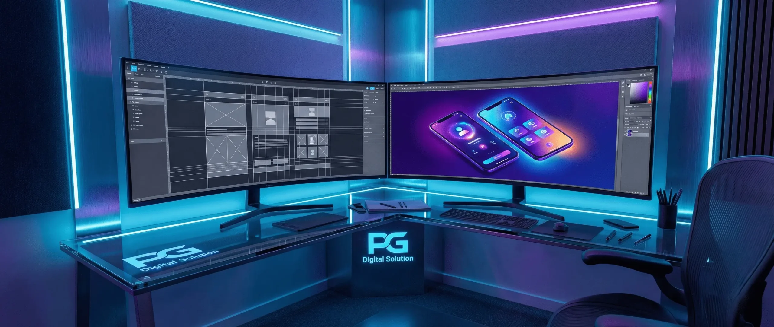 Professional UI UX Design Workspace